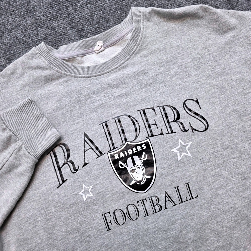 Las Vegas Raiders Men's Sweatshirt Large Gray Chicyea Football Crewneck Pullover